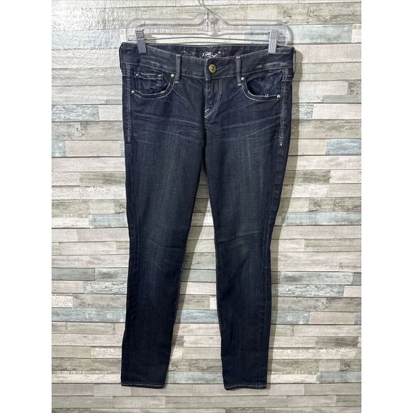 Women’s Express Denim Jeans Dark Wash Skinny Leg Size 2 Short - Picture 2 of 16